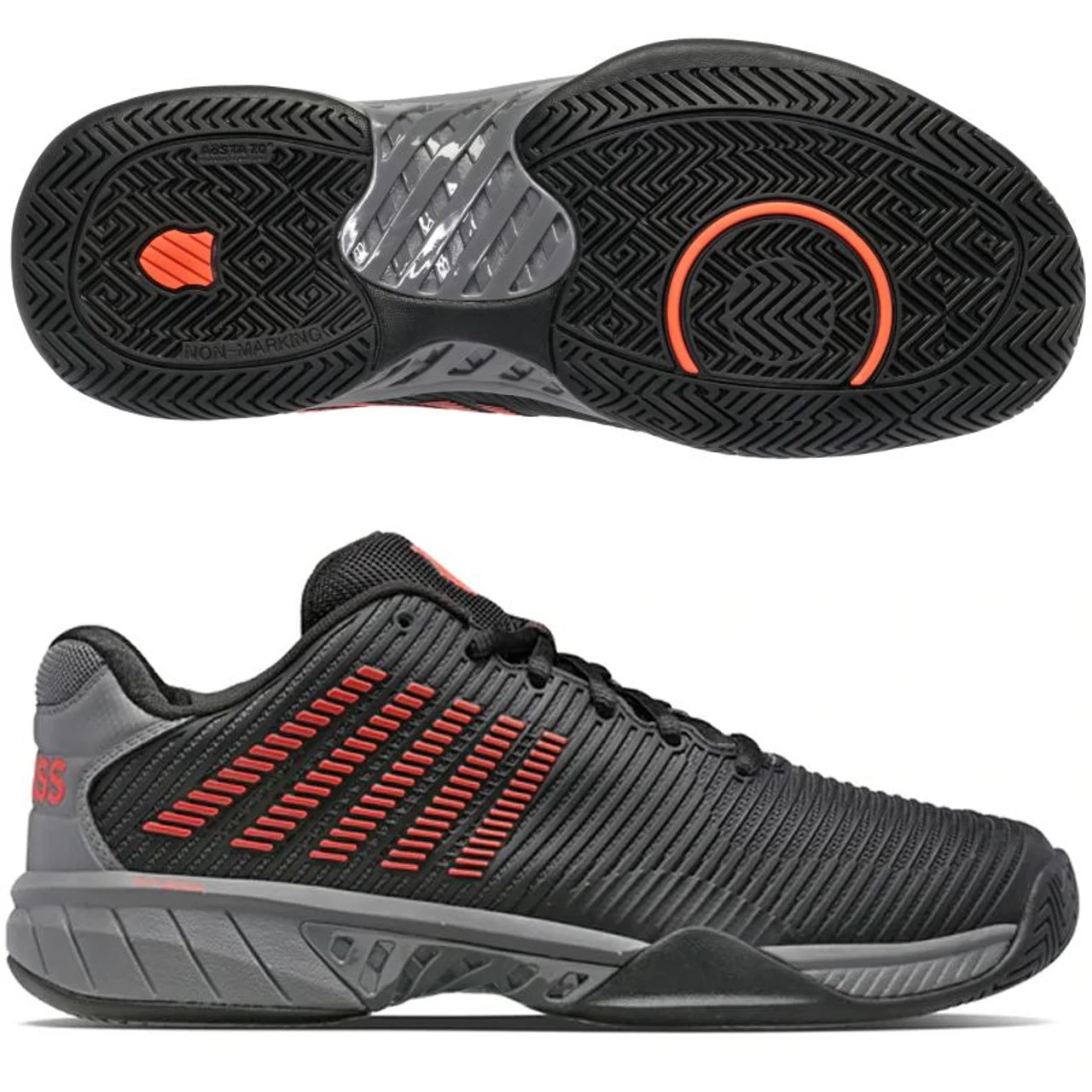 K-Swiss Hypercourt Express 2 Men, Black/Gray/Red 1 K-Swiss Hypercourt Express 2 Men, Black/Gray/Red