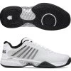 K-Swiss Hypercourt Express 2 Men, Gray/Blk/White 2E WIDE (Extra Width)