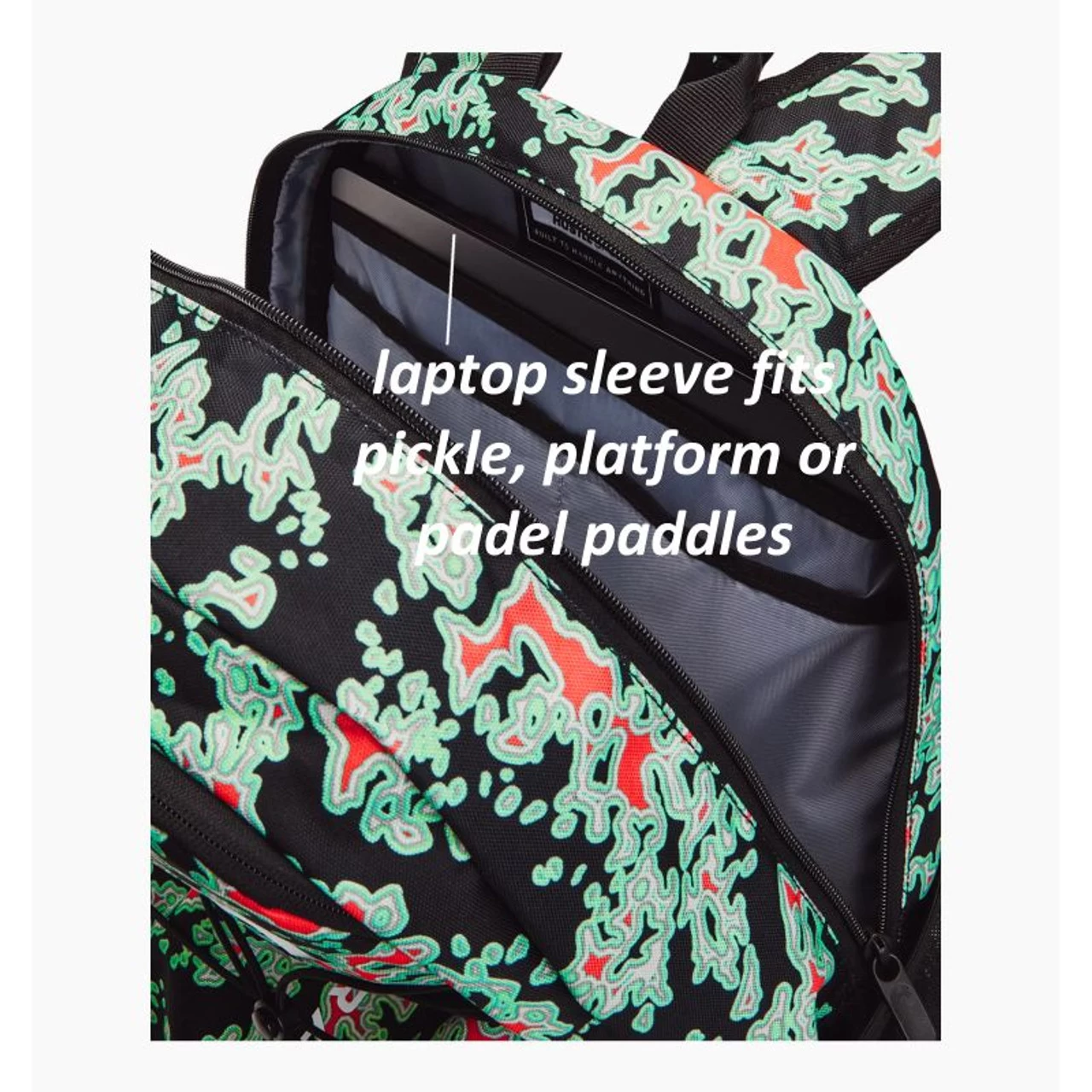 Under Armour Hustle Sport Backpack, Blk/Grn/Red 3 Under Armour Hustle Sport Backpack, Blk/Grn/Red - Image 3