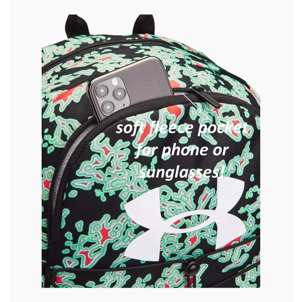 Under Armour Hustle Sport Backpack, Blk/Grn/Red 5 Under Armour Hustle Sport Backpack, Blk/Grn/Red - Image 5