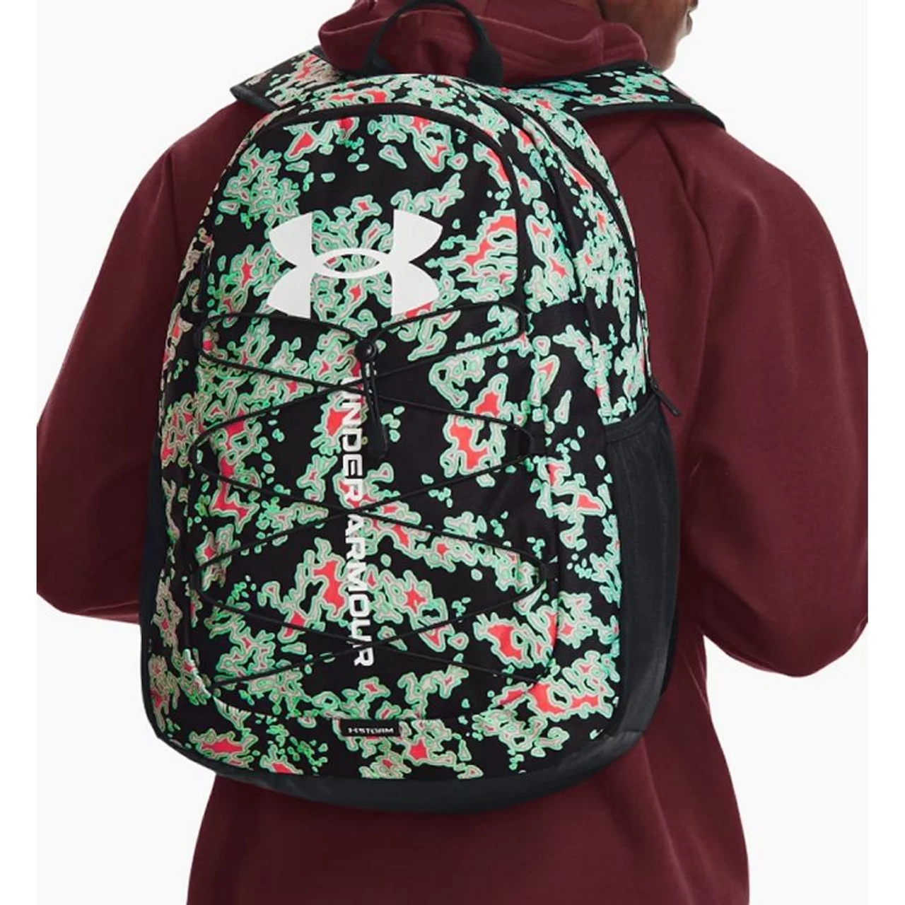 Under Armour Hustle Sport Backpack, Blk/Grn/Red 7 Under Armour Hustle Sport Backpack, Blk/Grn/Red - Image 7