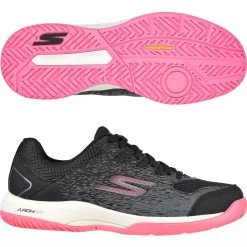Skechers Viper Court Ladies Pickleball Shoes, Black / Pink