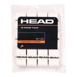 HEAD Prime Tour Overgrip, 12 Pack, White Or Black