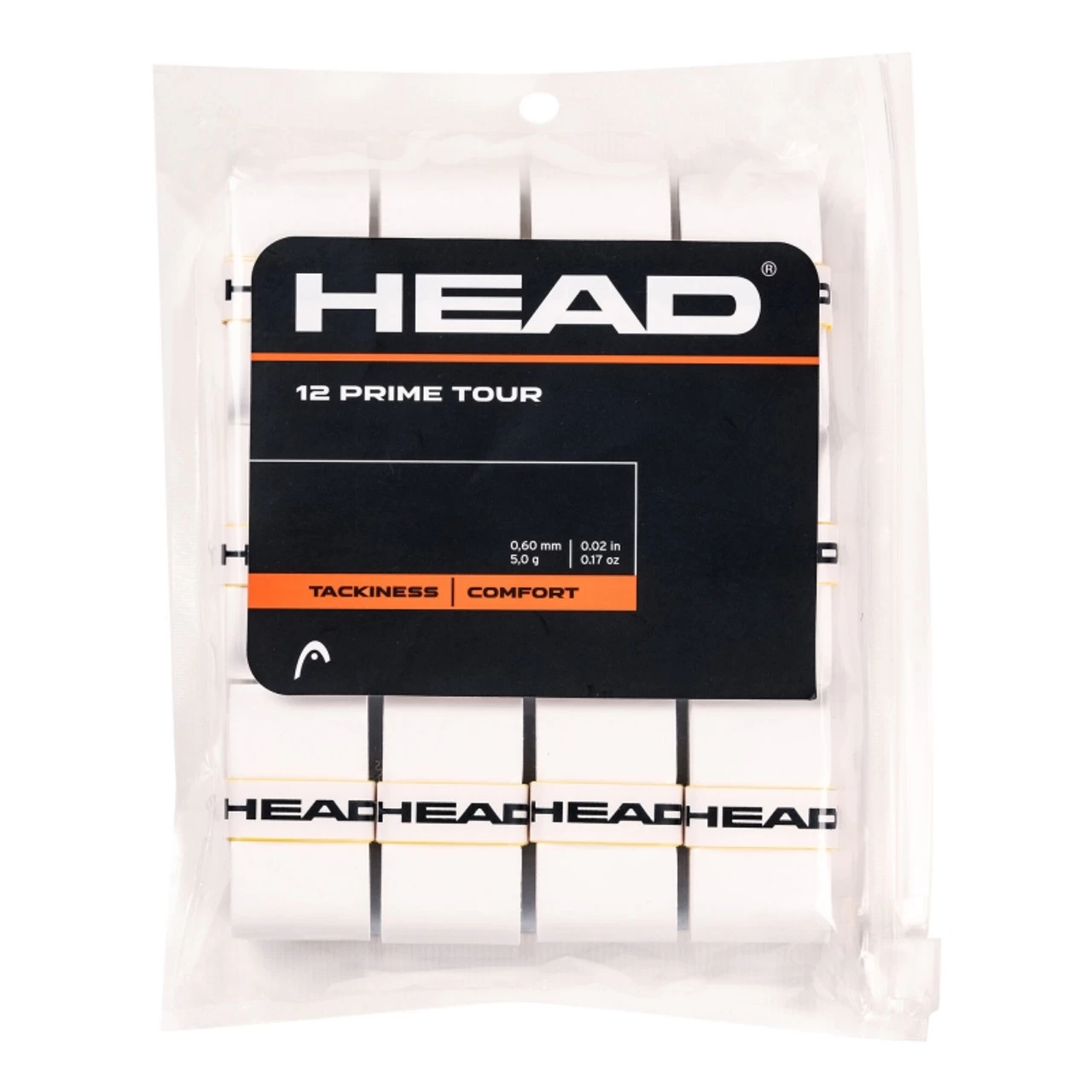 HEAD Prime Tour Overgrip, 12 Pack, White Or Black 1 HEAD Prime Tour Overgrip, 12 Pack, White Or Black