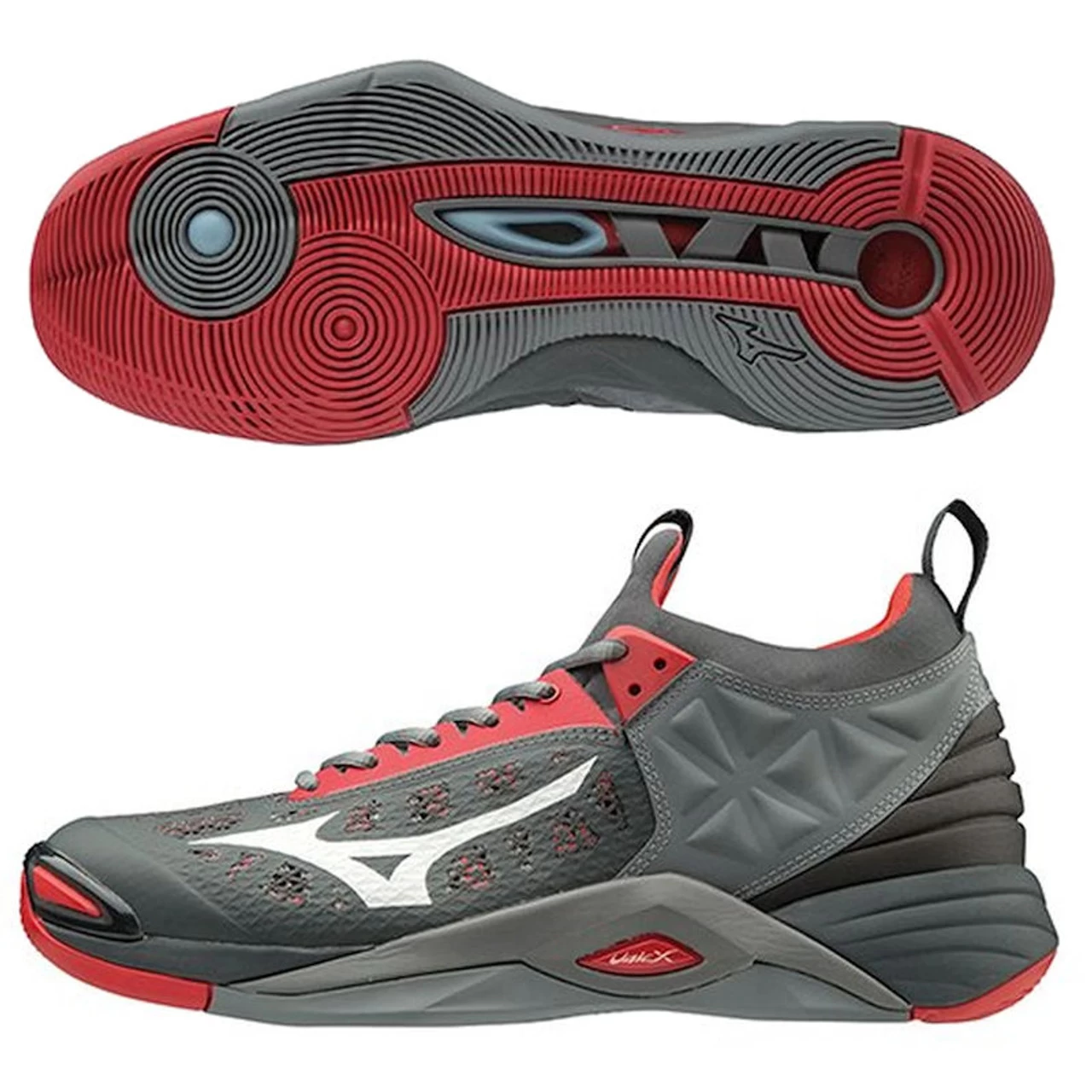 Mizuno Wave Momentum Men, Gray/Red 1 Mizuno Wave Momentum Men, Gray/Red