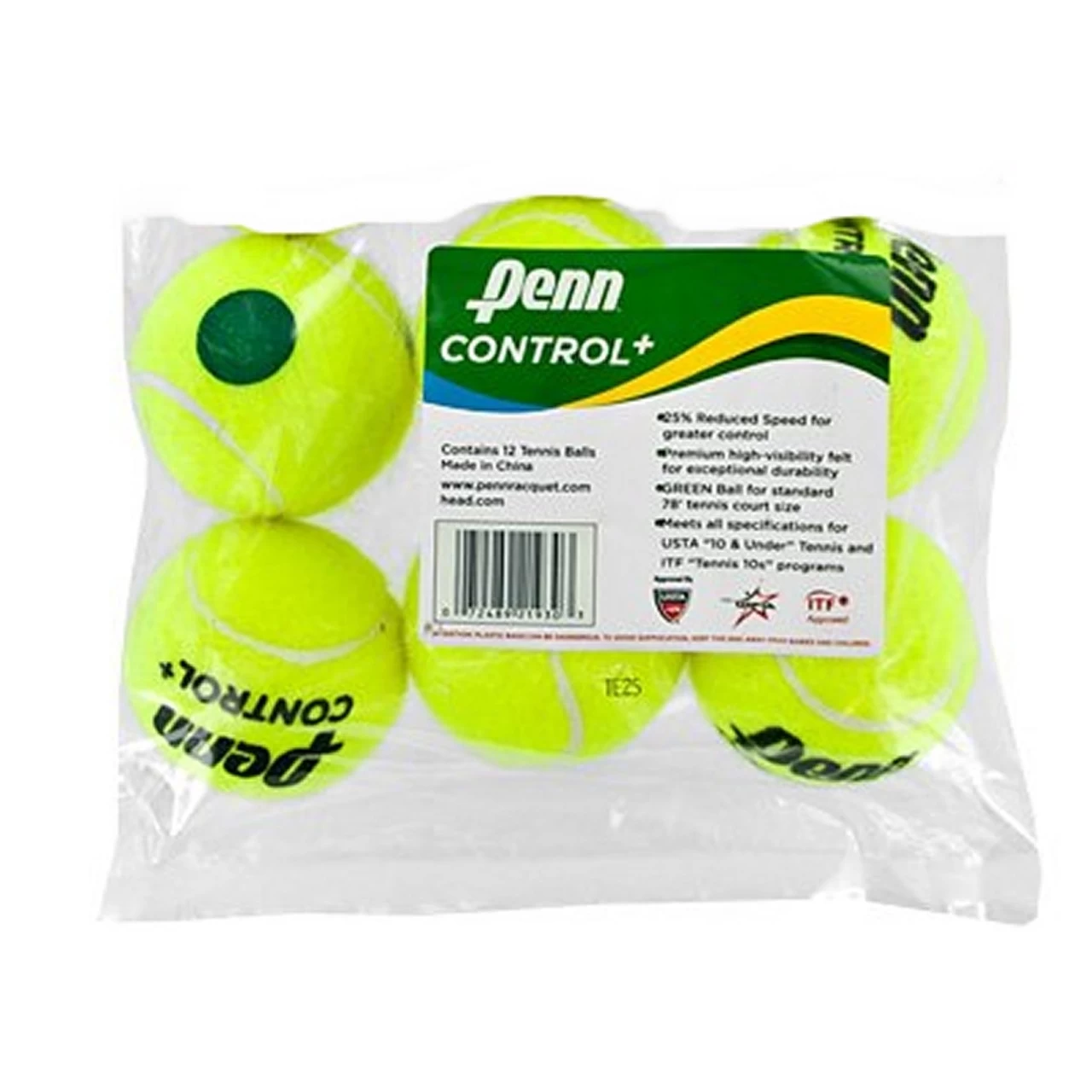 Penn Control Plus Green Dot POP Tennis Ball, 6-pack FREE SHIPPING 1 Penn Control Plus Green Dot POP Tennis Ball, 6-pack FREE SHIPPING