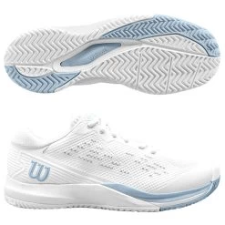 Wilson Rush Pro Ace Ladies WIDE WIDTH, White/Baby Blue